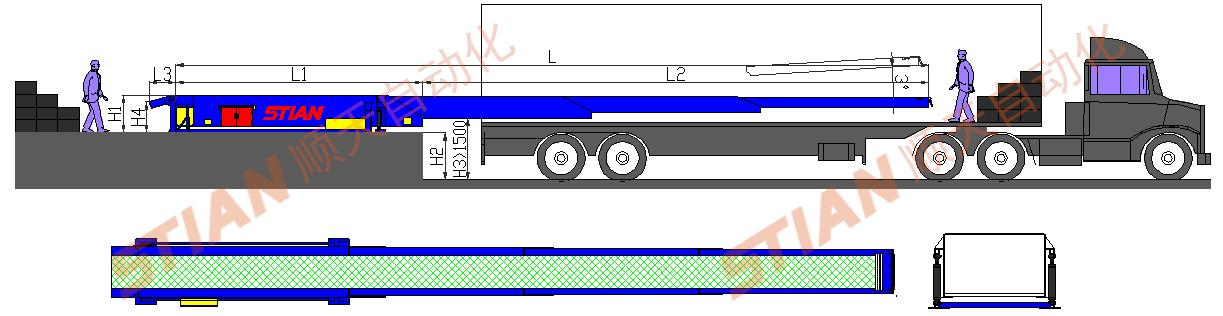 Lifting belt retractable conveyor with climbing platform_Express Logistics sorting equipment supplier_Taicang STian Automation Equipment Co., Ltd.